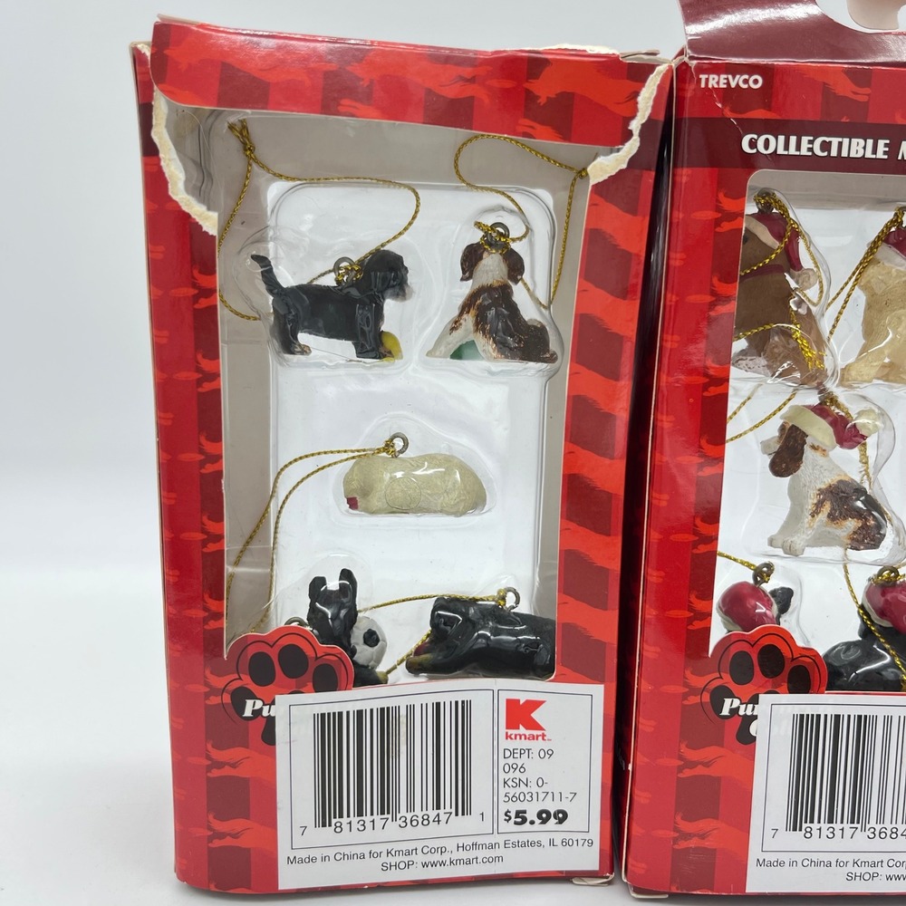 Trevco Purebred Collectibles Mini Dog Ornaments 2 Packs 10 Total Pups Santa Hats - Picture 5 of 6